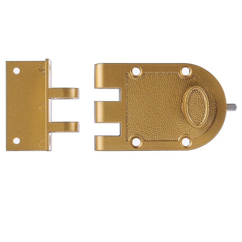 SUMBIN Jimmy Proof Deadbolt Lock with Keyed (Gold Color) with 2 Brass Keys - Image 2
